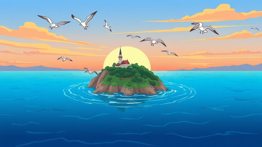 인천 섬 여행 추천 (cartoon 스타일)