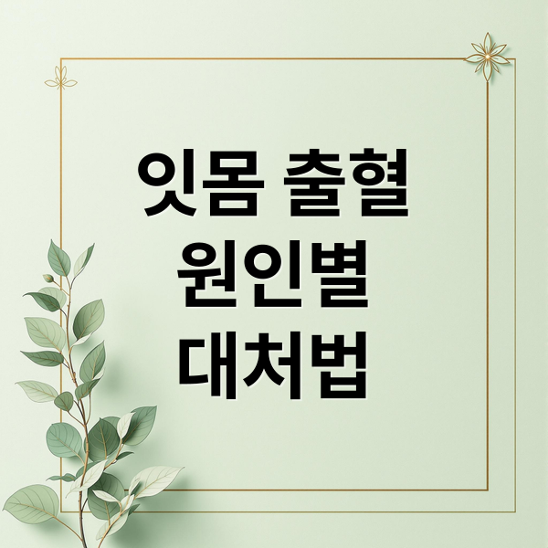 잇몸 출혈
원인별
대처법 (잇몸 출혈 원인 대처법)