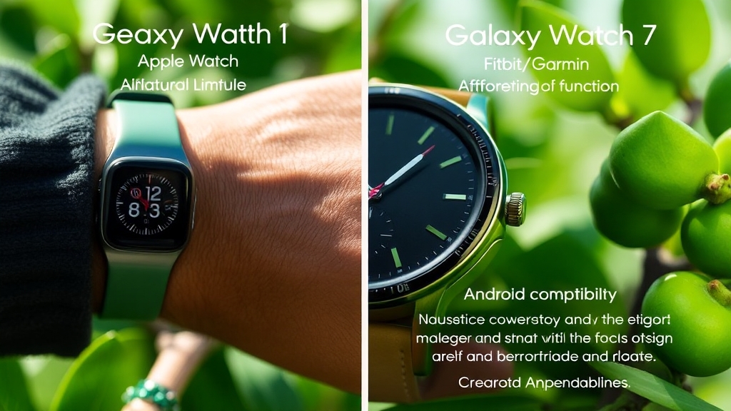 워치7 그린: 경쟁 제품 비교 (realistic 스타일)