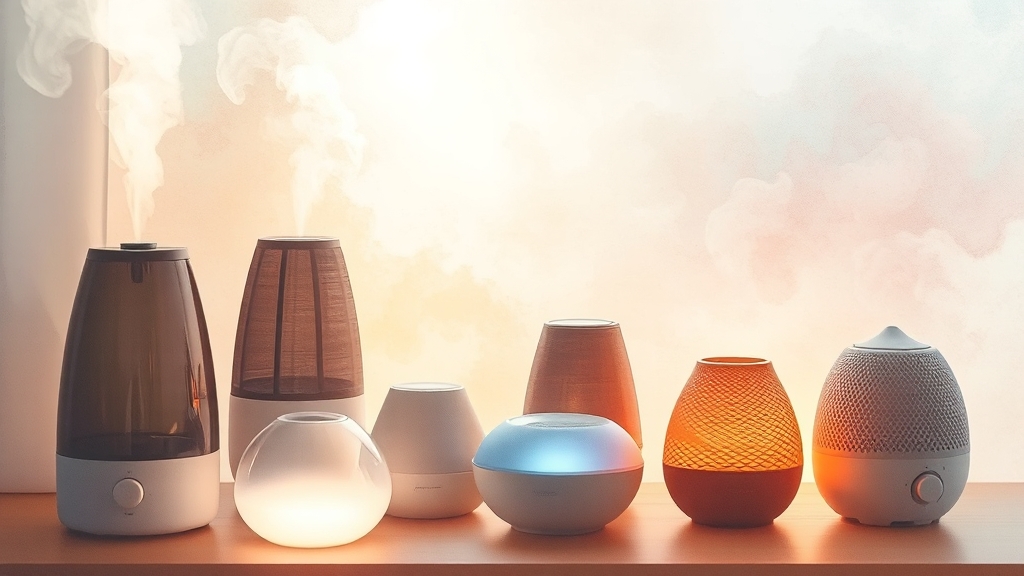 가습기 종류별 특징 비교 (watercolor 스타일)