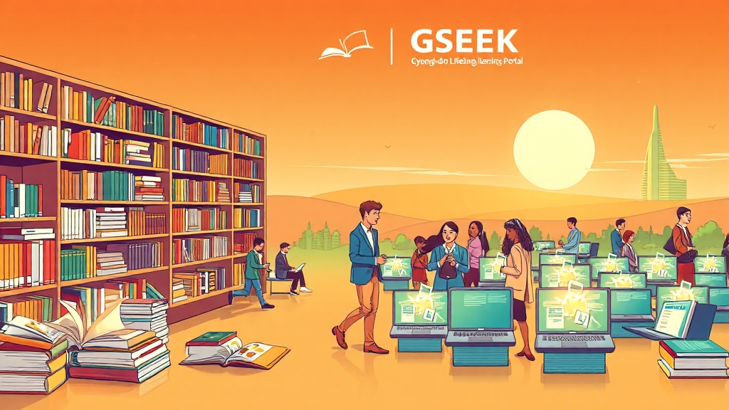 GSEEK 소개 및 핵심 기능 (illustration 스타일)