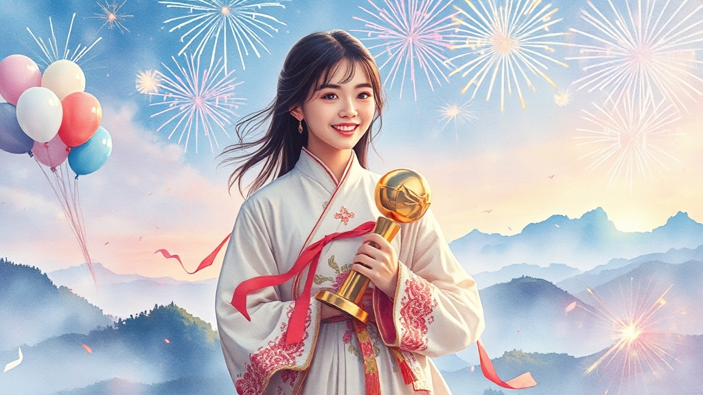 아이유, ‘폭싹 속았수다’ 여우주연상 수상 (watercolor 스타일)