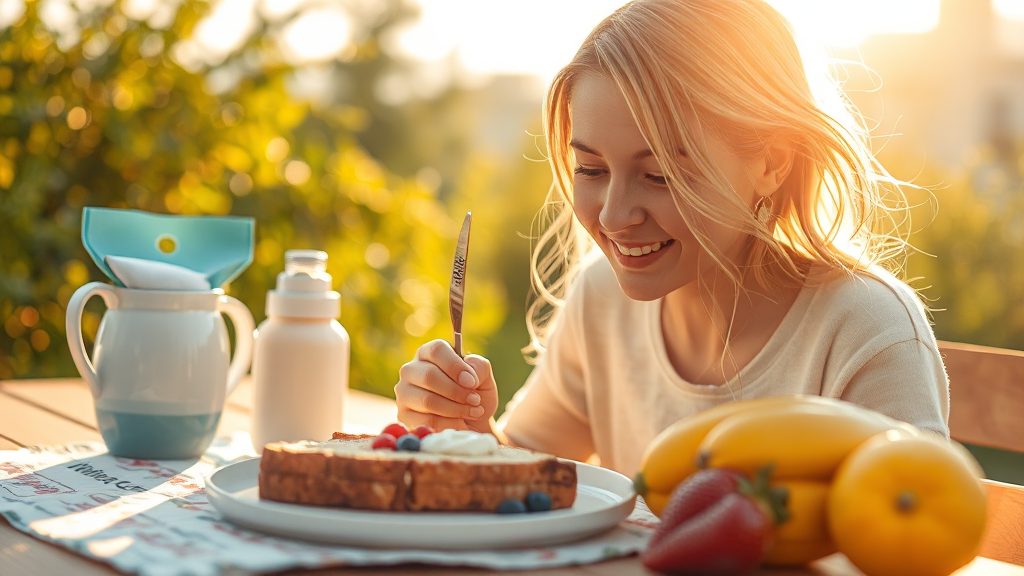 뉴케어 단백질 섭취 방법 및 권장량 (realistic 스타일)