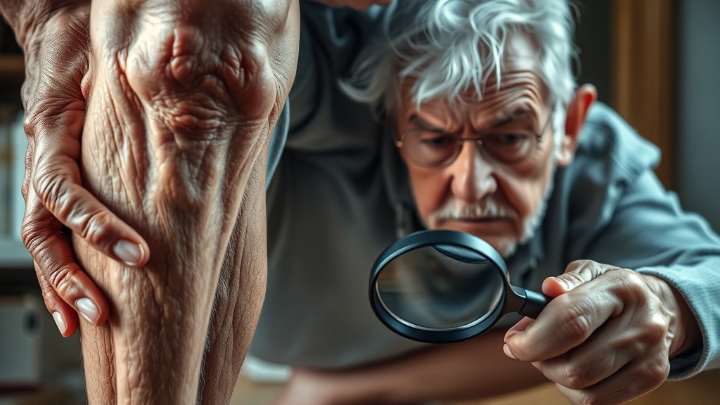 퇴행성 관절염 원인과 위험 요인 (realistic 스타일)
