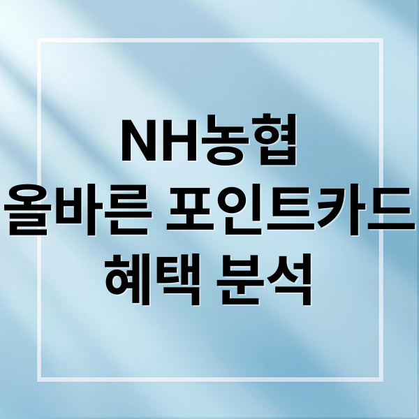 NH농협 올바른 포인트카드 혜택 분석 메인 이미지