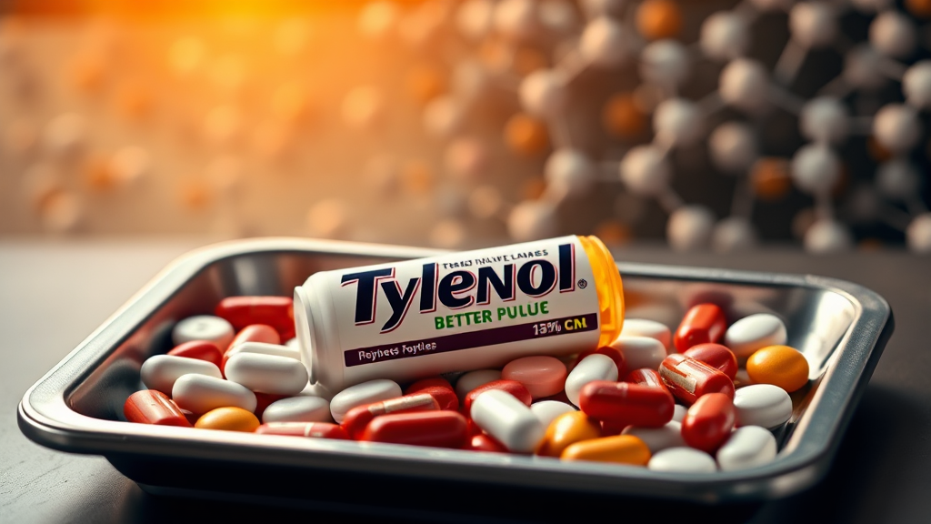 타이레놀, 다른 약과 함께 복용해도 될까? (realistic 스타일)
