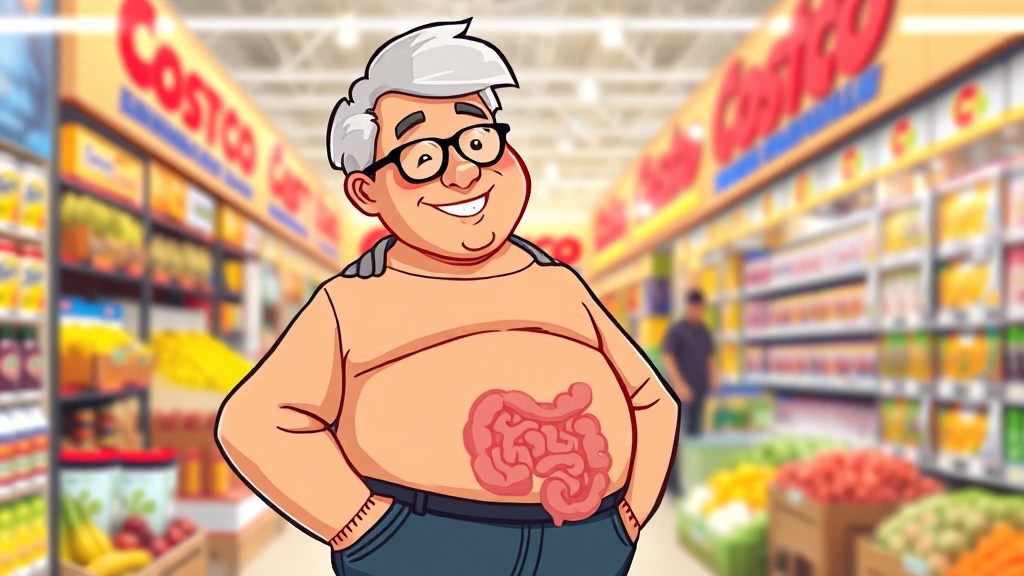 BNR17 유산균 식이섬유 시너지 효과 (cartoon 스타일)