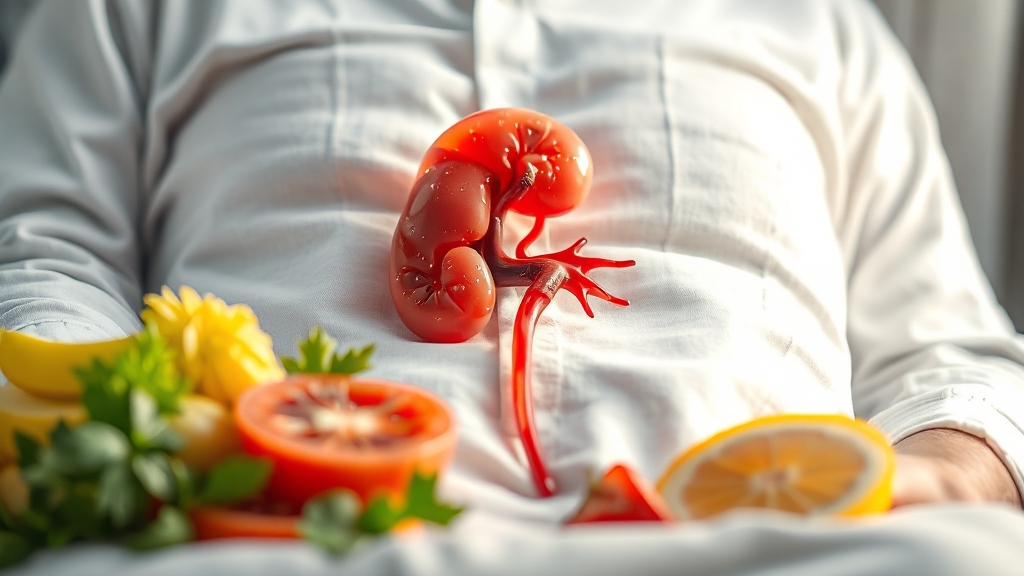 투석 환자 생활 관리: 식단 및 수분 섭취 (realistic 스타일)