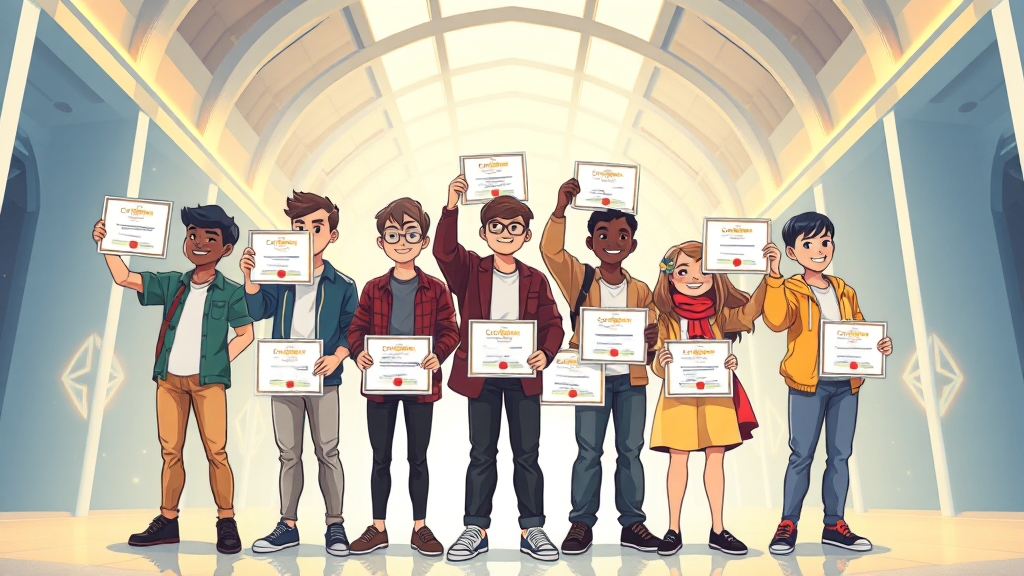 응시 자격 및 기관 선택 (cartoon 스타일)