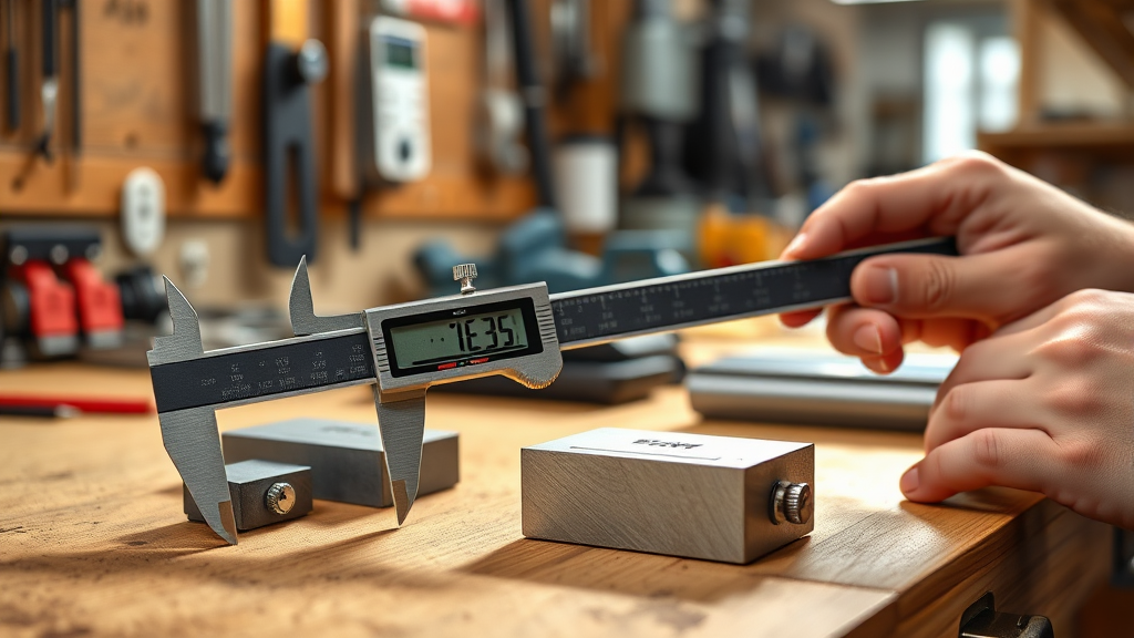 캘리퍼스 교정 및 관리 (realistic 스타일)