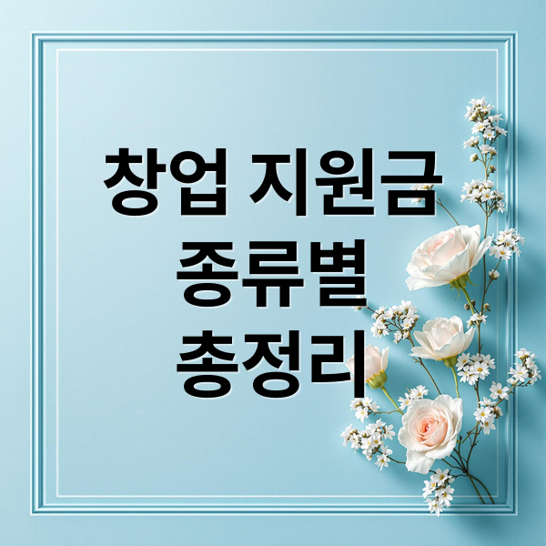 창업 지원금
종류별
총정리 (창업 지원금)