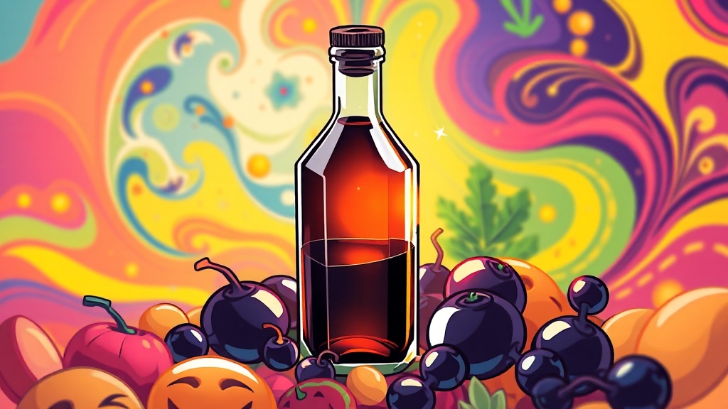 흑초, 어떤 성분이 들어있을까? (cartoon 스타일)