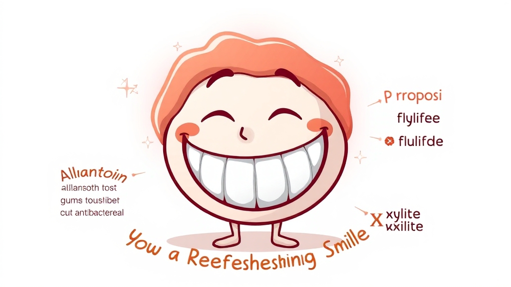 추천 치약 성분 & 효능 비교 (cartoon 스타일)