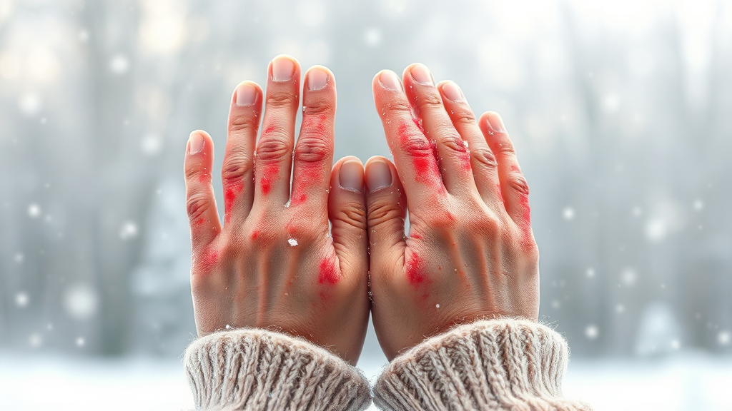 한랭 두드러기 발생 원인 (watercolor 스타일)