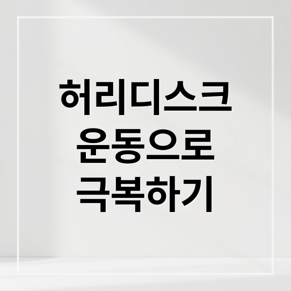 허리디스크
운동으로
극복하기 (허리디스크 운동)