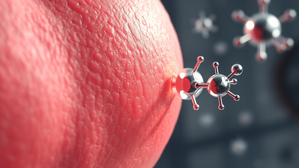 피부 염증 완화 원리 (realistic 스타일)