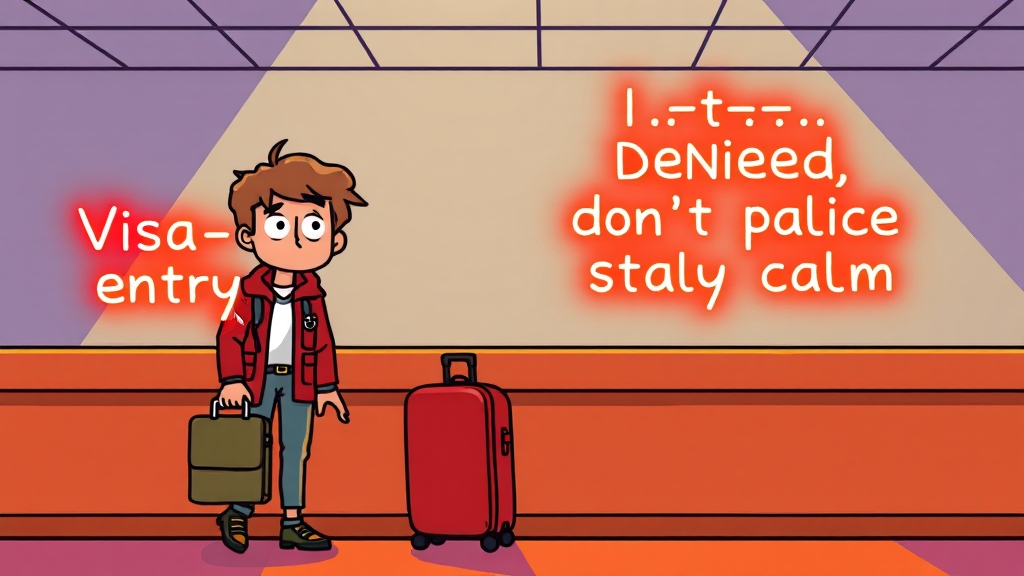 무비자 연장 거부 사례 및 대처 (cartoon 스타일)