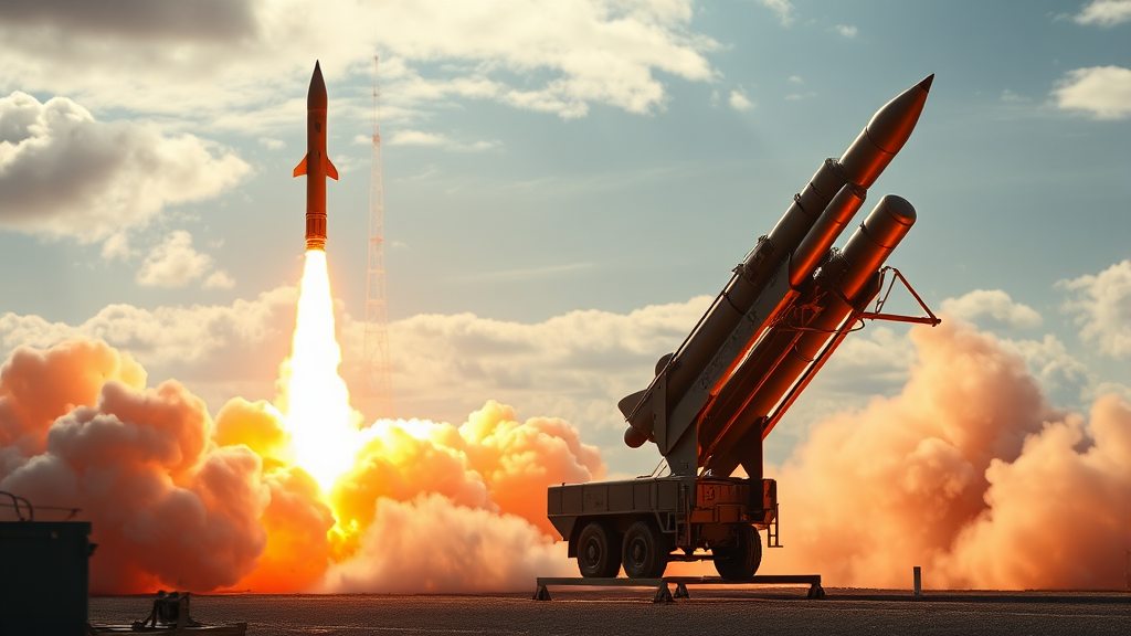 천궁2와 함께 성장할 방산 테마 주식 동향 (realistic 스타일)