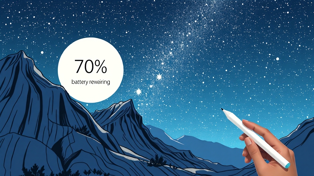 배터리 성능 및 사용 시간 (illustration 스타일)