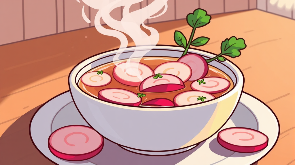 무, 폐 건강을 위한 선택 (cartoon 스타일)