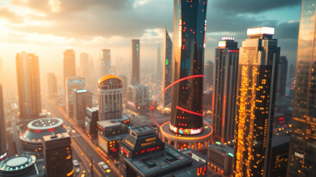 양자컴퓨터 기술 및 기업 경쟁력 (realistic 스타일)