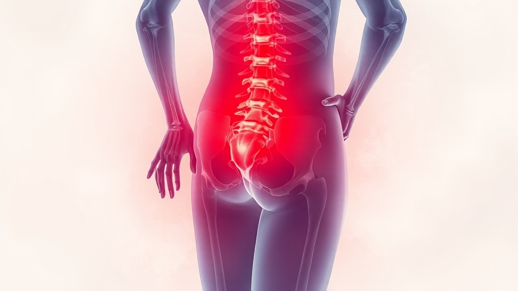 허리디스크 주요 증상 (watercolor 스타일)