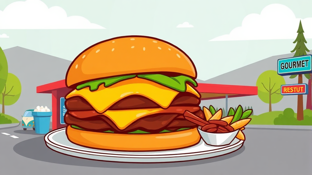 휴게소 맛집, 이것만은 꼭 먹어봐야 할 메뉴는? (cartoon 스타일)