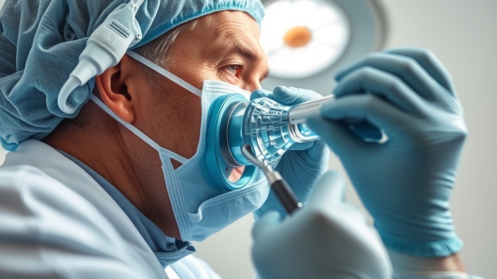 부비동암 치료 방법: 수술, 방사선, 항암 (realistic 스타일)