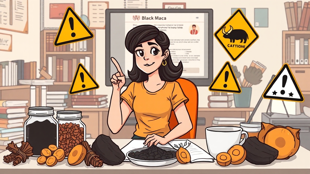 블랙마카 부작용 (cartoon 스타일)