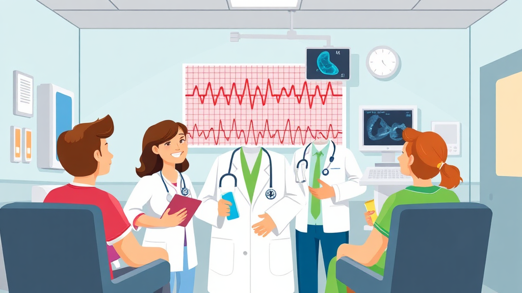 빈맥 진단 방법 (cartoon 스타일)