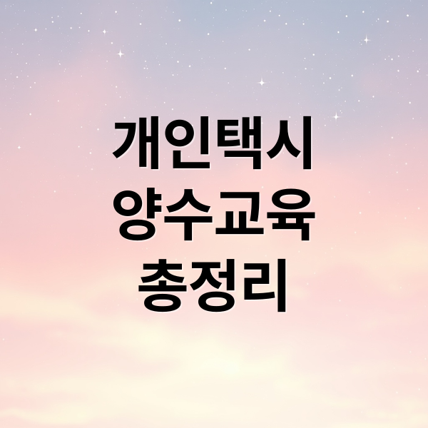 개인택시
양수교육
총정리 (개인택시 양수교육)