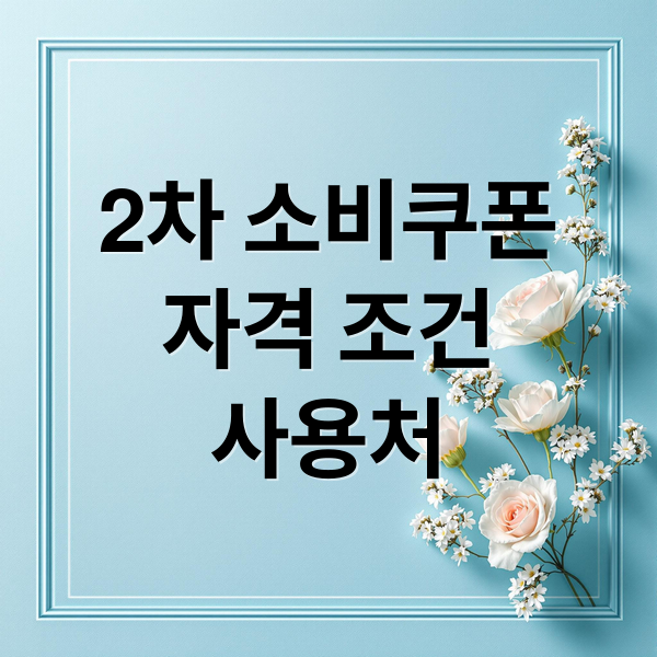 2차 소비쿠폰
자격 조건
사용처 (2차 소비쿠폰 대상자)