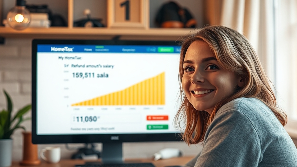 예상 환급금 조회 및 신청 (realistic 스타일)