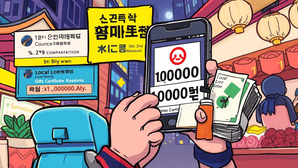 1차 vs 2차 소비쿠폰 차이점 (cartoon 스타일)