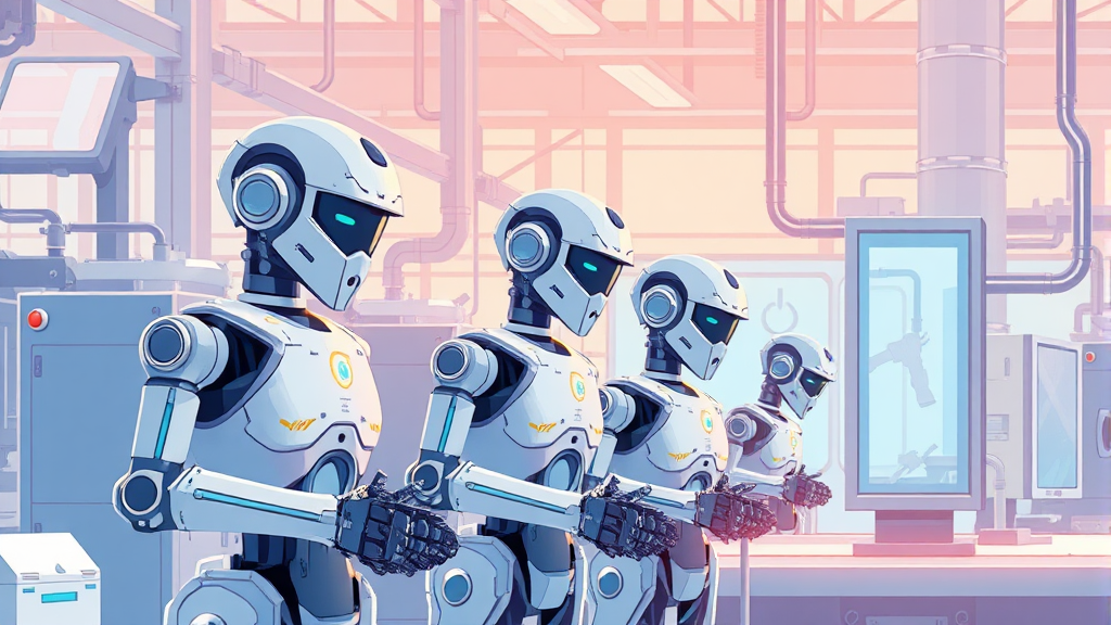 피지컬 AI: 산업 변화 주도 (illustration 스타일)