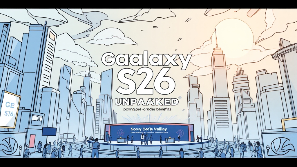 S26 출시일 및 사전예약 (illustration 스타일)