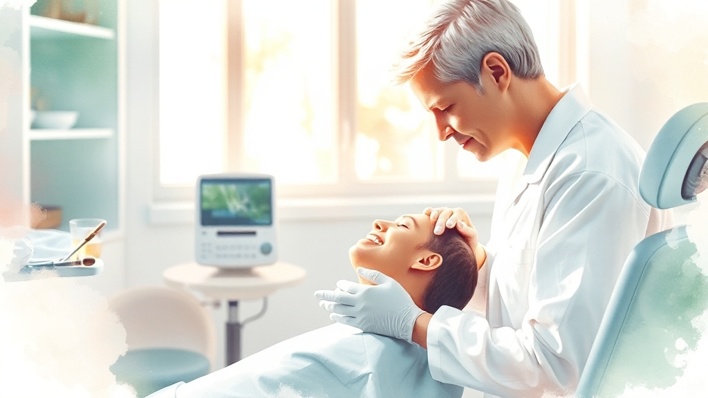 잇몸 들림 증상과 진단 (watercolor 스타일)