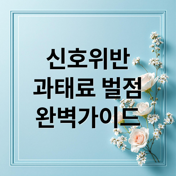 신호위반
과태료 벌점
완벽가이드 (신호위반 과태료)