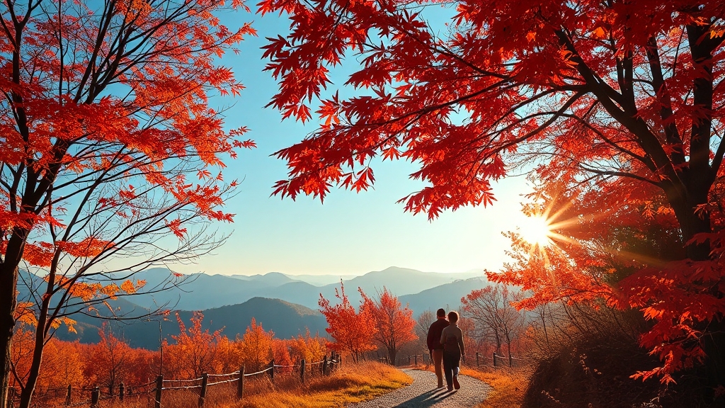 단풍 절정 시기 및 여행 정보 (realistic 스타일)