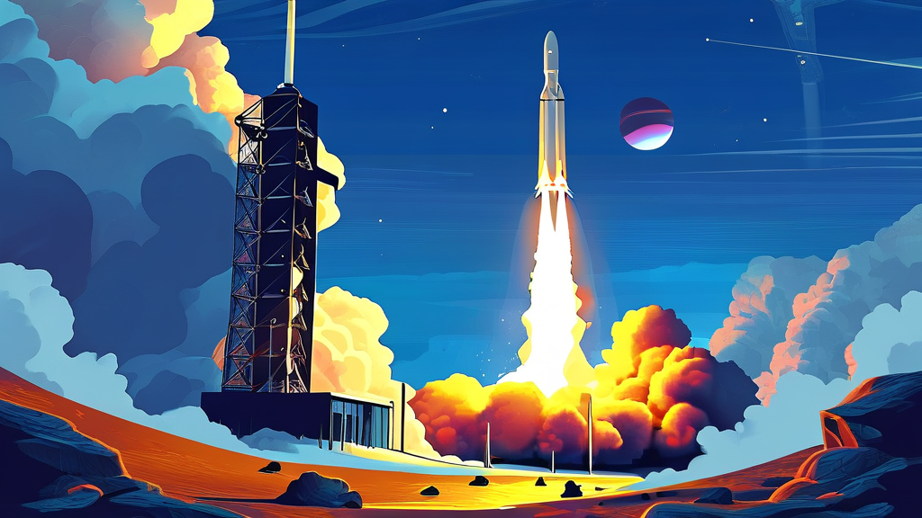 스페이스X 상장 가능성과 관련주 동향 (illustration 스타일)