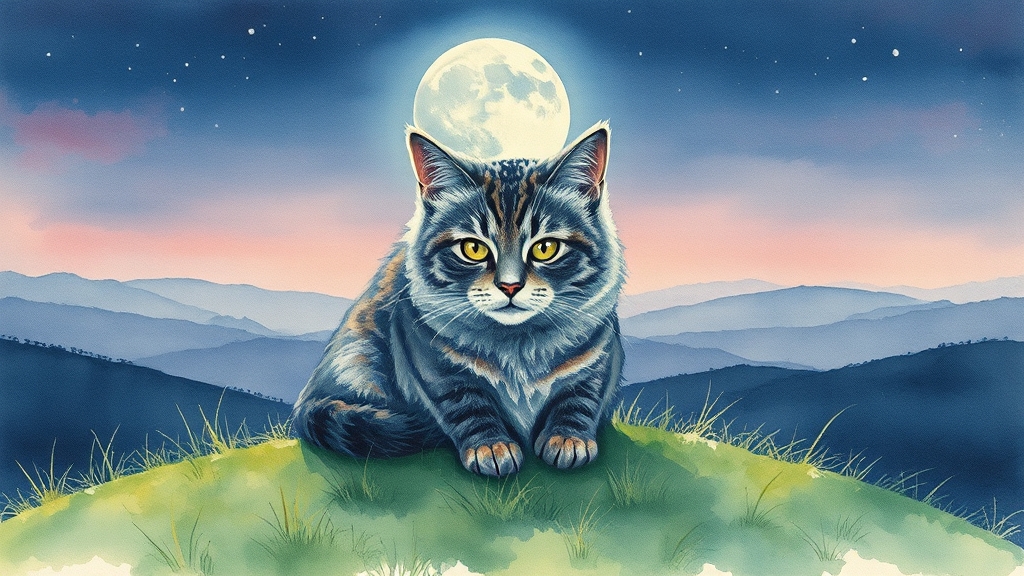 특수한 상황의 고양이 꿈 (watercolor 스타일)