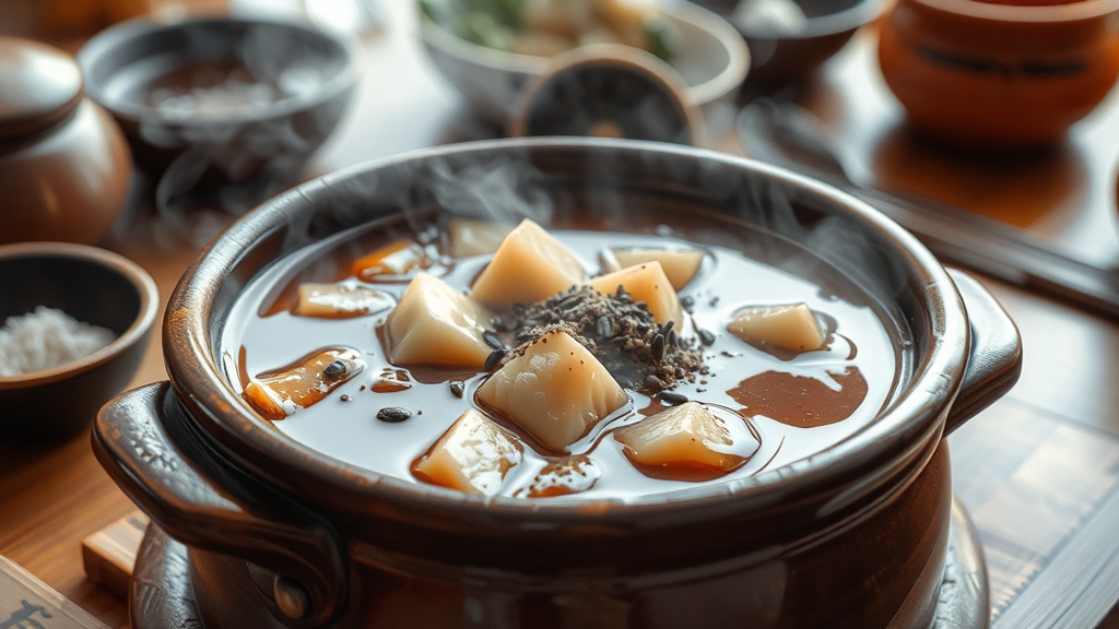 토란국, 간 맞추기 황금 비율! (realistic 스타일)