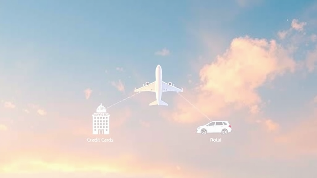 마일리지 적립: 항공편 & 제휴사 활용 (watercolor 스타일)