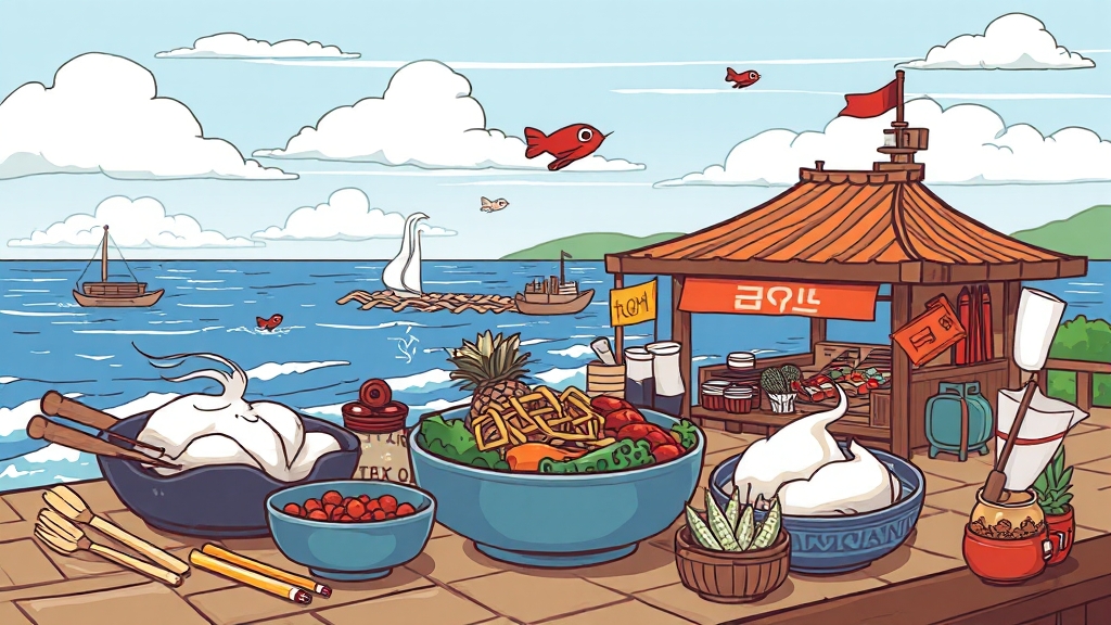 강릉 맛집 추천 정보 (cartoon 스타일)