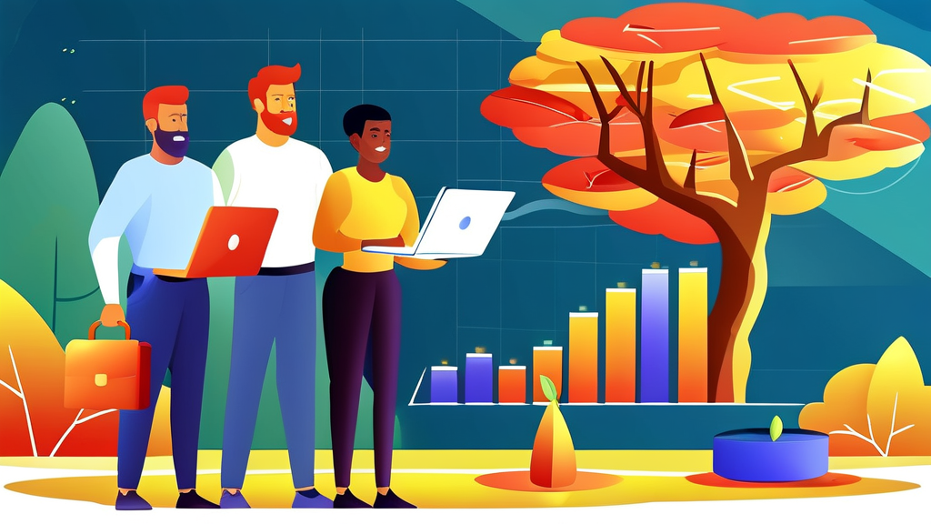 주식 투자의 첫걸음, 나무 앱과 함께해요 (illustration 스타일)