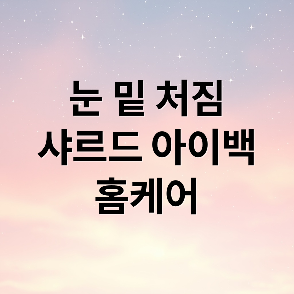 눈 밑 처짐
샤르드 아이백
홈케어 (샤르드 아이백 눈밑 탄력)