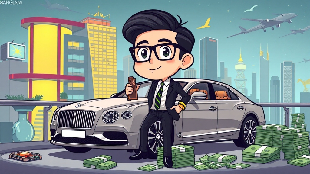 현우진 재산 규모: 추정 및 분석 (cartoon 스타일)