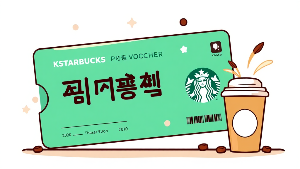 스벅 Pay: 카톡 기프티콘 등록법 (cartoon 스타일)