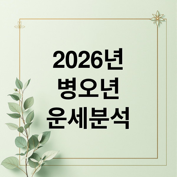 2026년
병오년
운세분석 (2026년 띠 병오년 삼재띠)
