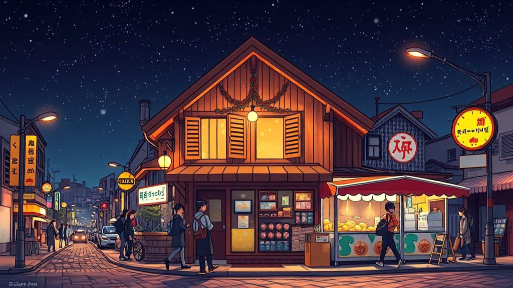 군산 야행 추천 맛집 (cartoon 스타일)